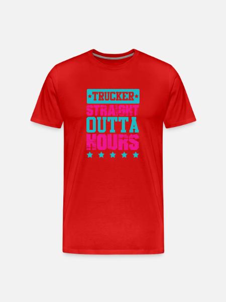 trucker straight outta - Men's Premium Organic T-Shirt - red