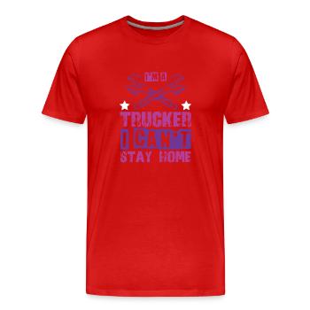 trucker cooler spruch - Männer Premium Bio T-Shirt - Rot - Vorne - Damien (186cm)
