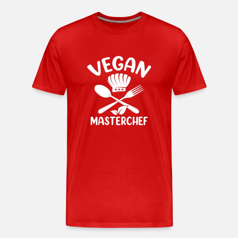 Vegan Masterchef - Männer Premium Bio T-Shirt - Rot