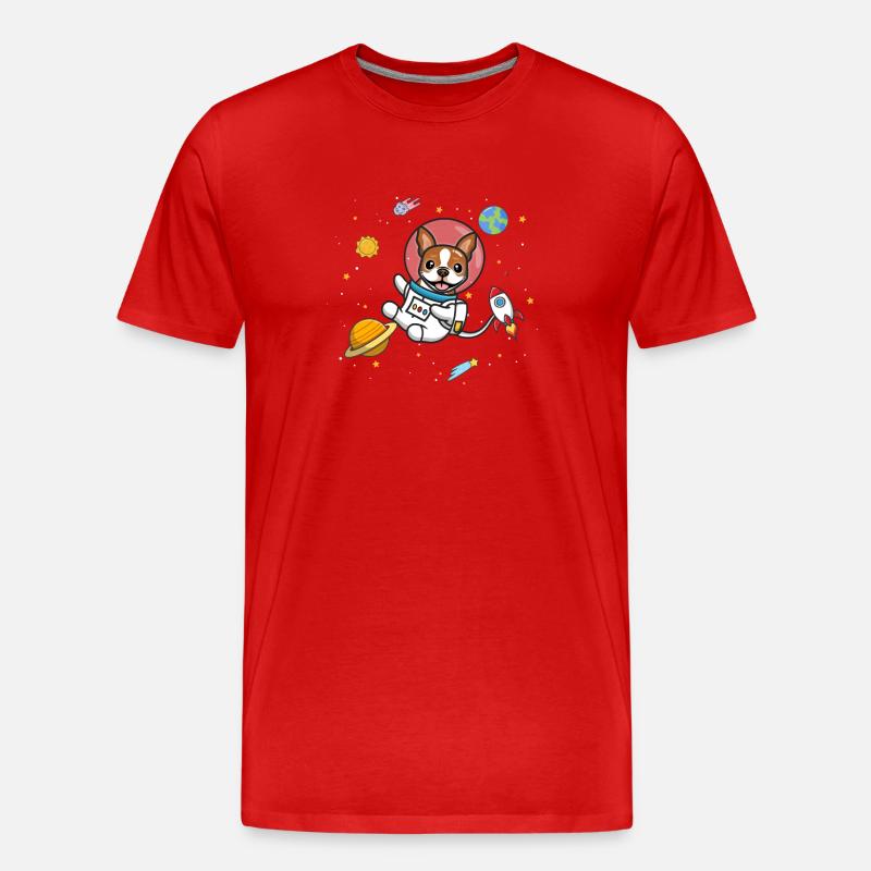 Roter Boston Terrier - Männer Premium Bio T-Shirt - Rot