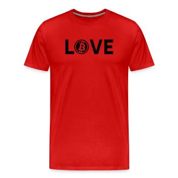 Bitcoin Plan B BTC Satoshi Crypto Hodl Maximalist - Men's Premium Organic T-Shirt - red - Front - Damien (186cm)