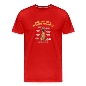 Malinois Belgian Shepherd Mechelaar Dog - Men's Premium Organic T-Shirt - red - Front - Damien (186cm)
