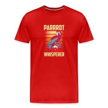 Perroquet Chuchotant Perroquet Chuchoteur Perroquets Doux Perroquets - T-shirt bio Premium Homme - rouge - Devant - Damien (186cm)