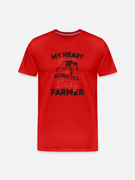 Farming Farmer Girl Wife - Männer Premium Bio T-Shirt - Rot