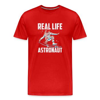 Real Life Astronaut Space Astronomy Rocket - Men's Premium Organic T-Shirt - red - Front - Damien (186cm)