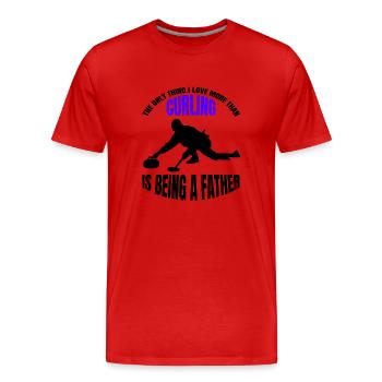Curling Stone Curl Cadeau Curler Curling Stone - T-shirt bio Premium Homme - rouge - Devant - Damien (186cm)