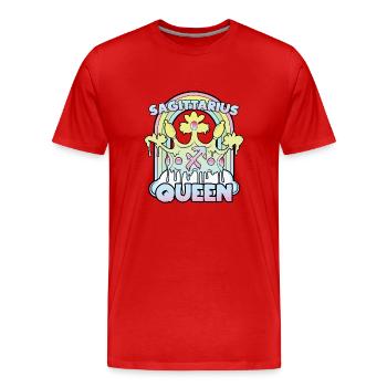 Schütze Queen - Männer Premium Bio T-Shirt - Rot - Vorne - Damien (186cm)