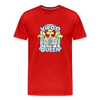 Vierge Reine - T-shirt bio Premium Homme - rouge - Devant - Damien (186cm)