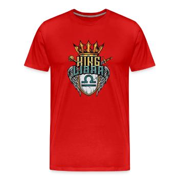 Libra Zodiac Sign - Men's Premium Organic T-Shirt - red - Front - Damien (186cm)
