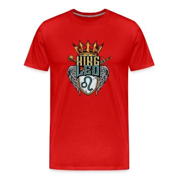 Leo Zodiac Sign - Men's Premium Organic T-Shirt - red - Front - Damien (186cm)