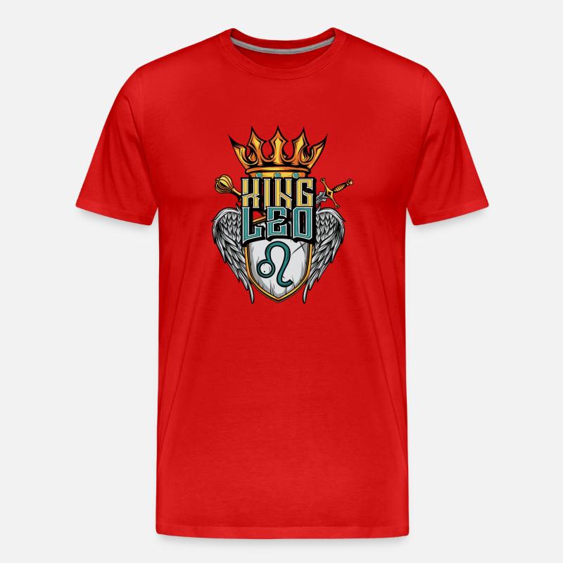Löwe Sternzeichen - Männer Premium Bio T-Shirt - Rot