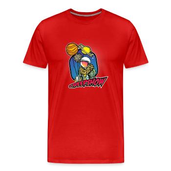 Astronaut - Männer Premium Bio T-Shirt - Rot - Vorne - Damien (186cm)