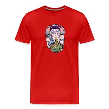 Anime Anime Manga Anime Girl - Men's Premium Organic T-Shirt - red - Front - Damien (186cm)
