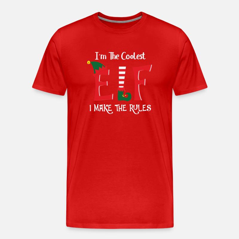 I m The Coolest Elf - Männer Premium Bio T-Shirt - Rot