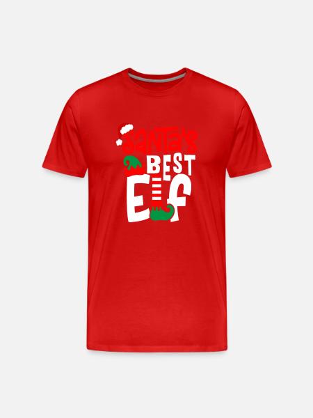 Santa's Best Elf - Men's Premium Organic T-Shirt - red