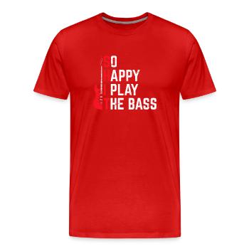 Bass Player Musician So Happy I Play The Bass Guit - Männer Premium Bio T-Shirt - Rot - Vorne - Damien (186cm)