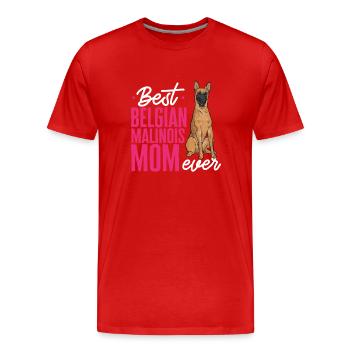 Malinois Belgian Shepherd Mechelaar Dog - Men's Premium Organic T-Shirt - red - Front - Damien (186cm)