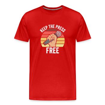 Liberté de la presse Liberté de la presse - T-shirt bio Premium Homme - rouge - Devant - Damien (186cm)