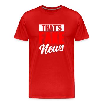 Ce sont de fausses nouvelles Loi sur la presse Liberté de la presse - T-shirt bio Premium Homme - rouge - Devant - Damien (186cm)