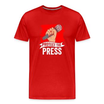 Protège la presse Loi sur la presse Liberté de la presse - T-shirt bio Premium Homme - rouge - Devant - Damien (186cm)