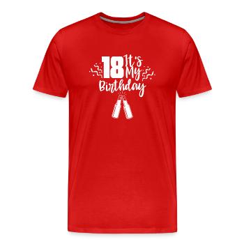18 Es Ist Mein Geburtstag Geburtstagskind Achtzehn - Männer Premium Bio T-Shirt - Rot - Vorne - Damien (186cm)