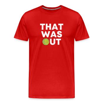 Lustige Tennisspieler-Trainer-Fan-Matching-Team - Männer Premium Bio T-Shirt - Rot - Vorne - Damien (186cm)