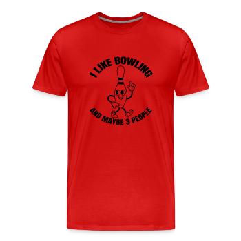 Bowling Bowler Bowling Gift Bowling Ball Cone - Men's Premium Organic T-Shirt - red - Front - Damien (186cm)