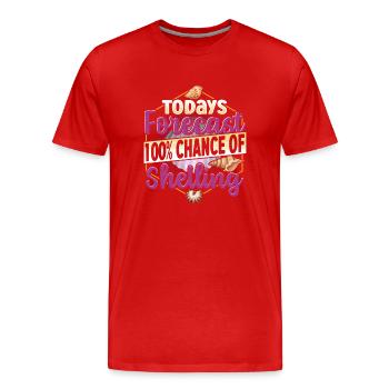 Muschelsammeldesign für einen Muscheljäger - Männer Premium Bio T-Shirt - Rot - Vorne - Damien (186cm)