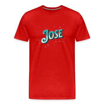 Jose Namen personalisiert - Männer Premium Bio T-Shirt - Rot - Vorne - Damien (186cm)