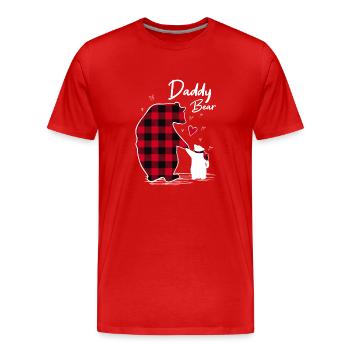 Daddy Bear - Männer Premium Bio T-Shirt - Rot - Vorne - Damien (186cm)