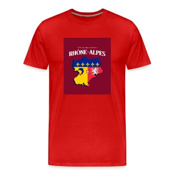 Fier de mes Racines Rhône-Alpes Rouge - T-shirt bio Premium Homme - rouge - Devant - Damien (186cm)