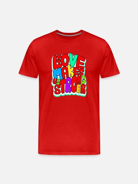 Love makes us stronger - Men's Premium Organic T-Shirt - red