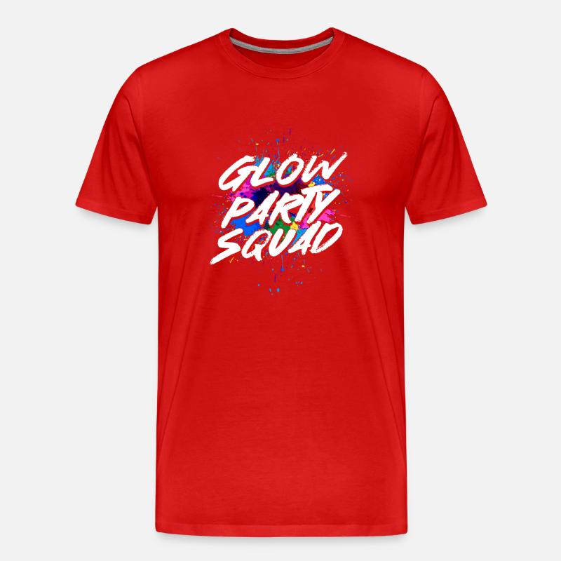 Glow Party Squad - Männer Premium Bio T-Shirt - Rot