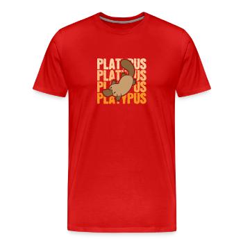 Platypus Outback Platypus Australia - Men's Premium Organic T-Shirt - red - Front - Damien (186cm)