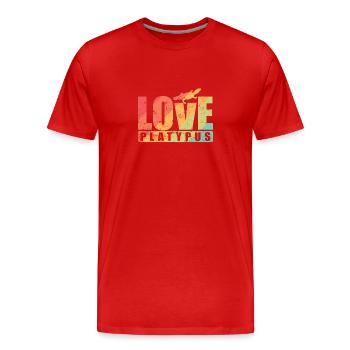 Love Platypus Australien Schnabeltier Tier - Männer Premium Bio T-Shirt - Rot - Vorne - Damien (186cm)