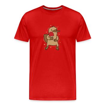 Ornithorynque joue au tennis de table Australie - T-shirt bio Premium Homme - rouge - Devant - Damien (186cm)