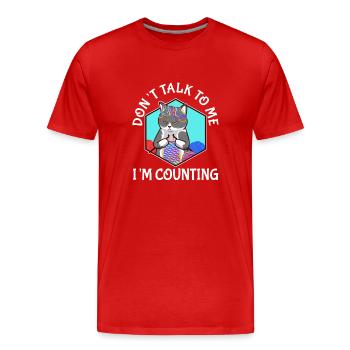 Ne me parlez pas, je compte - T-shirt bio Premium Homme - rouge - Devant - Damien (186cm)
