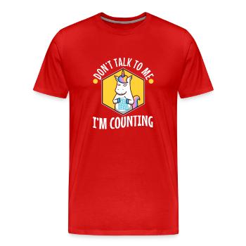 Ne me parle pas, je compte - T-shirt bio Premium Homme - rouge - Devant - Damien (186cm)