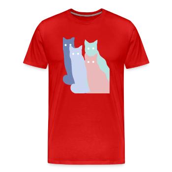 Chats pastels - T-shirt bio Premium Homme - rouge - Devant - Damien (186cm)