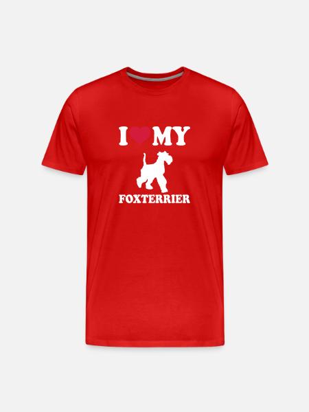Foxterrier Hund Dog Hundehalter - Männer Premium Bio T-Shirt - Rot