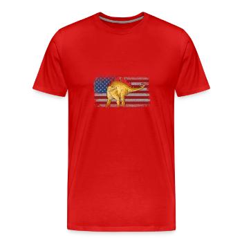 Stegosaurus Dinosaure Enfants Dino Cadeau - T-shirt bio Premium Homme - rouge - Devant - Damien (186cm)