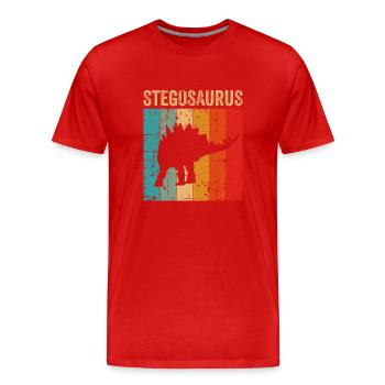 Stegosaurus Dinosaure Enfants Dino Cadeau - T-shirt bio Premium Homme - rouge - Devant - Damien (186cm)