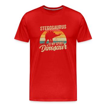 Stegosaurus Dinosaure Enfants Dino Cadeau - T-shirt bio Premium Homme - rouge - Devant - Damien (186cm)