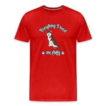 Everything I need are fluffy süßes Hunde red - Männer Premium Bio T-Shirt - Rot - Vorne - Damien (186cm)