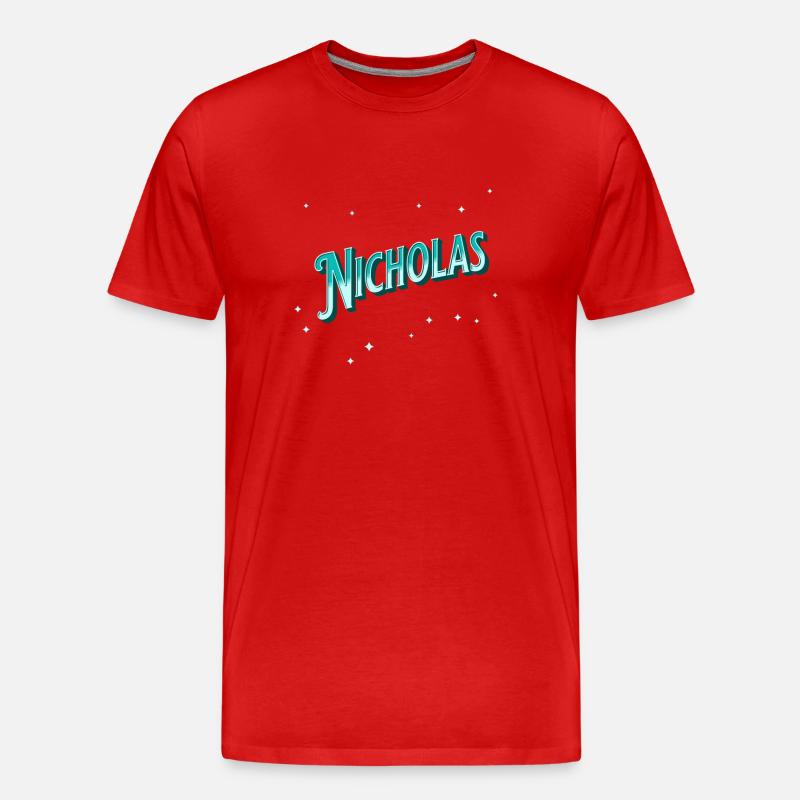 Nicholas Namen personalisiert - Männer Premium Bio T-Shirt - Rot