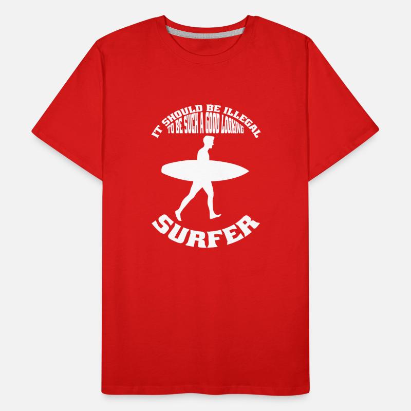 Surfeur Surfer Planche de surf Instructeur de surf T-shirt bio Premium Homme