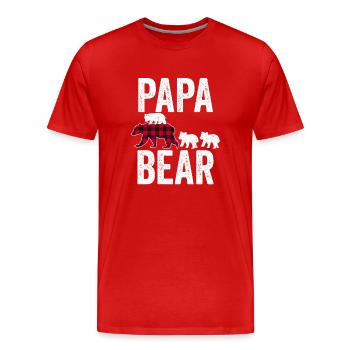 Papa Bear - Männer Premium Bio T-Shirt - Rot - Vorne - Damien (186cm)