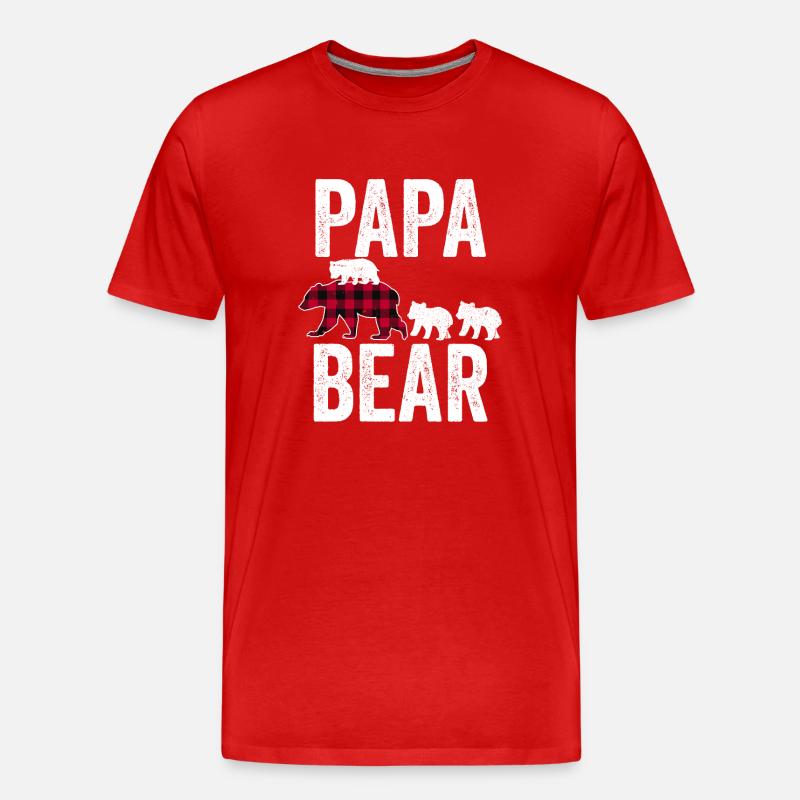 Papa Bear - Männer Premium Bio T-Shirt - Rot