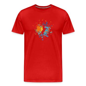 Grande éclaboussure de couleur de cheval - T-shirt bio Premium Homme - rouge - Devant - Damien (186cm)