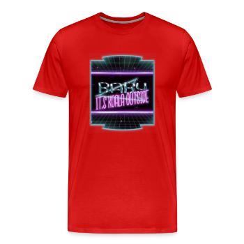 Awesome Dinosaur Lover Bodybuilding Computer - Men's Premium Organic T-Shirt - red - Front - Damien (186cm)
